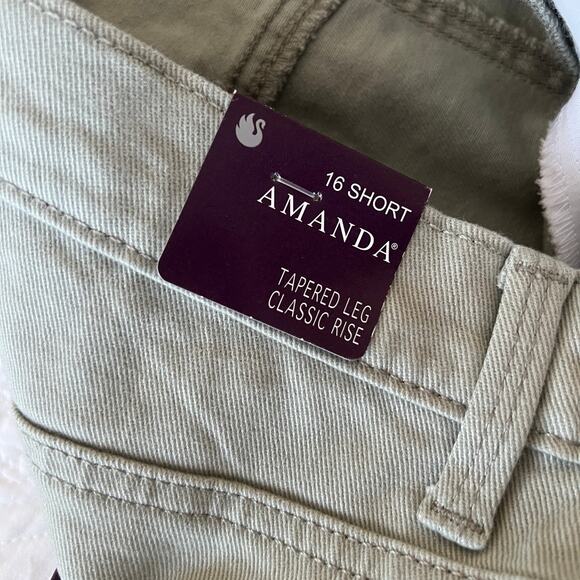 Gloria Vanderbilt Amanda Jeans Classic Rise Tapered Leg Light Green 16 Short NWT - Picture 5 of 6